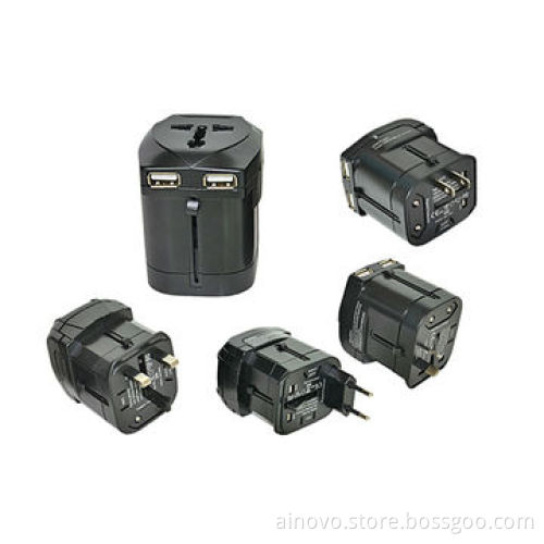 Travel charger adapter, dual USB port, electrical multiple plug, 5V/2100mA, high quality